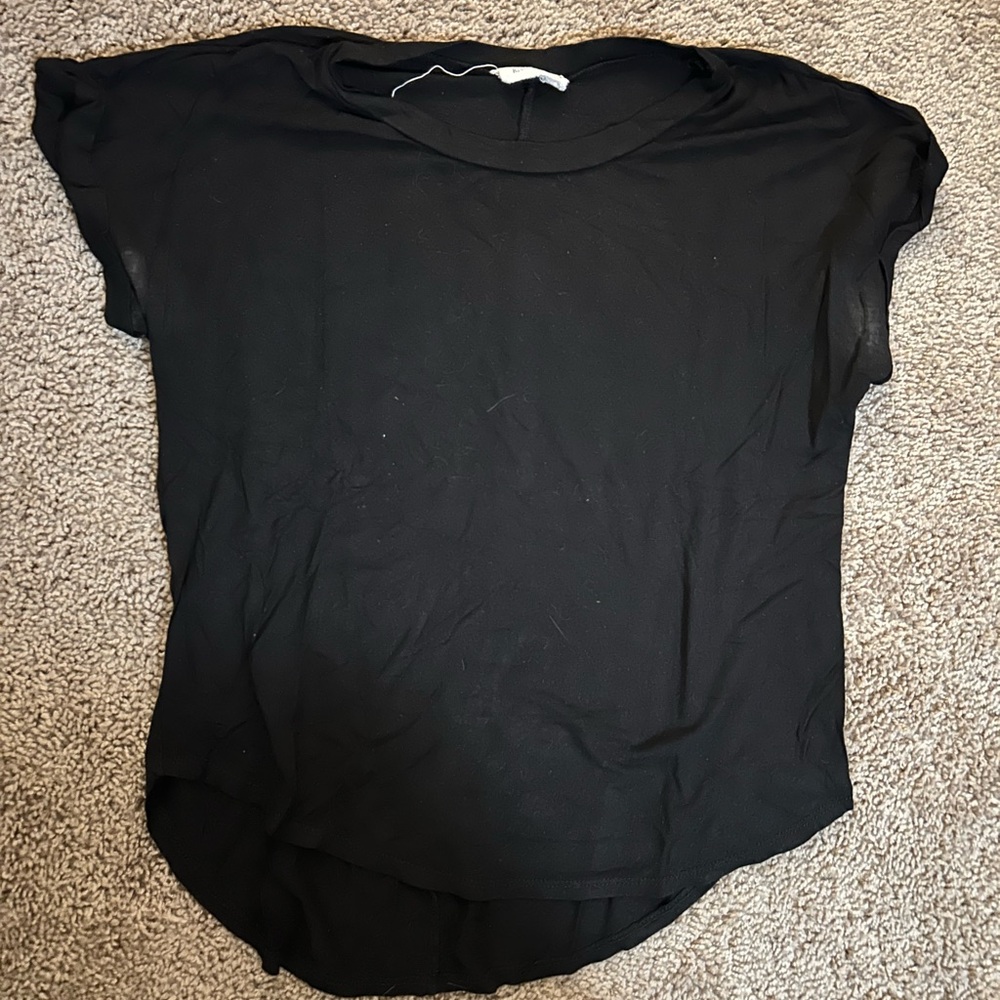 Women's Black Short Sleeve Crewneck Tee